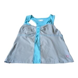 A10 Gray and Teal Yoga Tank XS